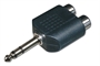 ADATTATORE AUDIO JACK 6.3 MM. STEREO MASCHIO 2 x CINCH (RCA) FEMMINA