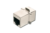 ADATTATORE PASSANTE 2X8 POLI RJ45 SCHERMATO CAT.6 CON GANCI PER PANNELLI