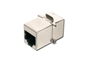 ADATTATORE PASSANTE 2X8 POLI RJ45 SCHERMATO CAT.6 CON GANCI PER PANNELLI