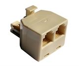 ADATTATORE TELEFONICO 1X6 POLI MASCHIO - 2X6 POLI FEMMINA 6P4C