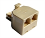 ADATTATORE TELEFONICO 1X6 POLI MASCHIO - 2X6 POLI FEMMINA 6P4C