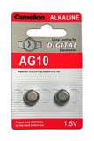 BATTERIE ALCALINE 1.5V A BOTTONE 11.6X3.05 MM. AG10, LR1130, G10, LR54, 189, GP89A, 389, SR1130W BLI
