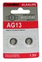 BATTERIE ALCALINE 1.5V A BOTTONE 11.6X5.4 AG13, LR44, G13, A76, GP76A, 357, SR44W BLISTER 2 PEZZI (A