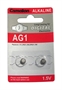 BATTERIE ALCALINE 1.5V A BOTTONE 6.8X2.1 MM. LP621, AG1, G1, LR60, 164, GP64A, 364, SR621W BLISTER 2