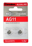 BATTERIE ALCALINE 1.5V A BOTTONE 7.85X2.15 MM. AG11, G11,  LR721, LR58, 162, GP62A, 362, SR721W BLIS