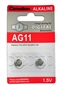 BATTERIE ALCALINE 1.5V A BOTTONE 7.85X2.15 MM. AG11, G11,  LR721, LR58, 162, GP62A, 362, SR721W BLIS