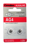 BATTERIE ALCALINE 1.5V A BOTTONE 7.85X2.4 MM. G4, AG4, LR626, LR66, 177, GP77A, 377, SR626W, BLISTER