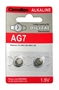 BATTERIE ALCALINE 1.5V A BOTTONE 9.5X2.6 MM. AG7, LR926, G7, LR57, 195, GP95A, 395, SR927W BLISTER 2