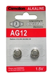 BATTERIE ALCALINE 1.5V A BOTTONE LR43, 386, SR43, 186, G12 BLISTER 2 PEZZI (A AG12-BP2)