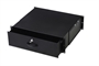 CASSETTO PER ARMADI RACK 19' CON SERRATURA, 3 UNITA', COLORE NERO RAL9005-DIMENSIONI (L/P/A) MM. 485