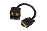 CAVETTO SPLITTER A Y VGA 15 POLI MASCHIO - 3 x RCA + VGA 15 POLI FEMMINA - CM 20