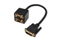 CAVETTO SPLITTER DVI-I (24+5) MASCHIO - 2 x HD15  POLI VGA FEMMINA CM 20