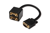 CAVETTO SPLITTER VGA 15 POLI MASCHIO- 2 x VGA 15 POLI FEMMINA CM 20