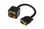 CAVETTO SPLITTER VGA 15 POLI MASCHIO- 2 x VGA 15 POLI FEMMINA CM 20
