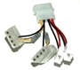 CAVO ADATTATORE 4 POLI MASCHIO A 2 x 4 POLI MASCHIO/FEMMINA A 7 VOLT E 2 x 3 POLI FEMMINA A 5 VOLT.