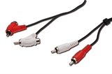 CAVO AUDIO STEREO CONNETTORI 2 X CINCH (RCA) MASCHIO/FEMMINA - MT. 0,75