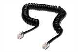 CAVO DI CONNESSIONE PER CORNETTA TELEFONICA A SPIRALE MT 4 (CM 60) COLORE NERO