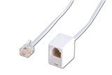 CAVO DI PROLUNGA TELEFONICO 6 POLI MASCHIO/FEMMINA - MT. 6 - COLORE BIANCO