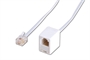 CAVO DI PROLUNGA TELEFONICO 6 POLI MASCHIO/FEMMINA - MT. 6 - COLORE BIANCO