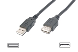 CAVO PROLUNGA USB 2.0 CONNETTORI A-A CONNETTORI MASCHIO/FEMMINA - MT. 1,80 COLORE NERO
