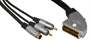 CAVO SCART VIDEO-AUDIO CONNETTORI 21 POLI MASCHIO - SVHS 4 POLI + 2 X CINCH (RCA) MT.1.50 (ALTA QUAL