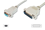 CAVO SERIALE RS232 NULL MODEM (INCROCIATO) CONNETTORI 9 POLI FEMMINA 25 MASCHIO MT.2 (AK 150 3M)