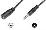 CAVO STEREO 3.5 MM. PROLUNGA SCHEDA AUDIO PER CUFFIE/CASSE MASCHIO/FEMMINA MT. 2.50 (AK 203 2.5M)