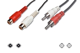 CAVO STEREO CONNETTORI 2 X CINCH MASCHIO/FEMMINA MT.5 (AK CHMF-050)