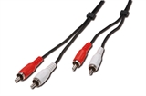 CAVO STEREO CONNETTORI 2 X CINCH (RCA) MASCHIO/MASCHIO - MT. 0,75