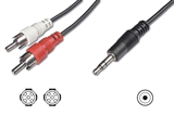 CAVO STEREO PER COLLEGAMENTO CASSE-SCHEDA AUDIO -1 CONNETTORE 3.5 MM./ 2 CONNETTORI CINCH (RCA) MASC