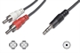 CAVO STEREO PER COLLEGAMENTO CASSE-SCHEDA AUDIO -1 CONNETTORE 3.5 MM./ 2 CONNETTORI CINCH (RCA) MASC