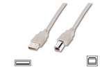 CAVO USB 2.0 CONNETTORI A-B - LUNGHEZZA MT. 1 COLORE GRIGIO CHIARO