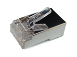 CONNETTORE PLUG 8 POLI CAT. 5E RJ45 SCHERMATO PER CAVO RETE SOLIDO
