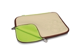 CUSTODIA PER NOTEBOOK 15,4'  IN NEOPRENE 'MUSCLE BEACH' BEIGE/MARRONE SCURO CM. 38,5 x 28