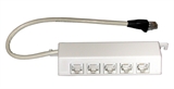 DISTRIBUTORE ISDN CON 5 PRESE RJ 45 FEMMINA - SPINA RJ45 MASCHIO (A-IS ADAP5)
