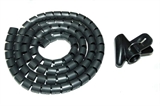 KIT CANALINA AVVOLGICAVI MT. 1,5 CON INSERITORE COLORE NERO DIAMETRO CM 2,5
