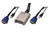 MINI SWITCH KVM UN UTENTE USB E DUE PC USB PER TASTIERA MOUSE E MONITOR VGA