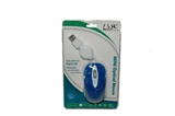 MINIMOUSE USB CON CAVO RETRATTILE E ROTELLA DI SCORRIMENTO COLORE BLU SCURO