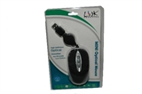 MINIMOUSE USB CON CAVO RETRATTILE E ROTELLA DI SCORRIMENTO COLORE NERO