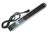 MULTIPRESA ALIMENTAZIONE PER RACK 19' CON 6 PRESE UNIVERSALI TRIPOLARI/SHUKO MAGNETOTERMICA
