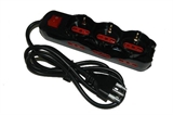 MULTIPRESA CON SPINA 16A TRIPOLARE E 9 PRESE UNIVERSALI 10/16A (3 MISTE SHUKO/TRIPOLARE + 6 TRIPOLAR