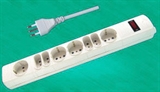 MULTIPRESA CON SPINA TRIPOLARE E 4 PRESE MISTE 10/16 A.+ 4 PRESE TRIPOLARI 10 A - INTERRUTTORE ON-OF