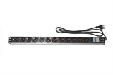 MULTIPRESA VERTICALE A 12 PORTE PER ARMADI RACK 19 POLLICI CON INTERRUTTORE MAGNETOTERMICO