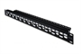 PANNELLO PATCH MODULARE 24 PORTE SCHERMATE 1 UNITA' COLORE NERO A PORTE SFASATE (SENZA MODULI)