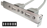 *PANNELLO SLOT CON 2 CONNETTORI  USB TIPO 'A' FEMMINA ESTERNI - CONNETTORE ALLA PIASTRA MADRE 1X8 PI