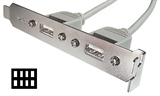 PANNELLO SLOT CON 2 CONNETTORI USB TIPO 'A' FEMMINA ESTERNI - CONNETTORI ALLA PIASTRA MADRE 2X4PIN 2