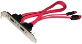 PANNELLO SLOT CON 2 PORTE SERIAL ATA 1.0 ESTERNE, CONNETTORE INTERNO 7 POLI (AK-SATA-SB2)