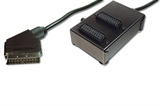 SDOPPIATORE SCART 1 CONNETTORE MASCHIO 1 POLI - 2 CONNETTORI FEMMINA 21 POLI