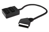 SDOPPIATORE SCART CON 1 CONNETTORE MASCHIO 21 POLI - 2 CONNETTORI FEMMINA SCART 21 POLI - MT. 0,40