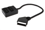 SDOPPIATORE SCART CON 1 CONNETTORE MASCHIO 21 POLI - 2 CONNETTORI FEMMINA SCART 21 POLI - MT. 0,40